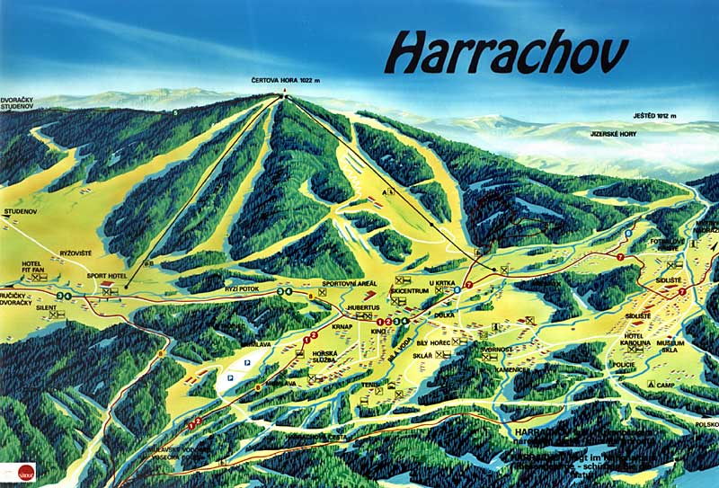 Mapa ośrodka Harrachov - Harrachov Info