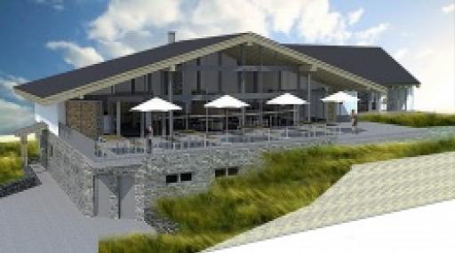 Mehrzweckgebäude im Skigebiet Harrachov im Bau Mehrzweckgebäude im Skigebiet Harrachov im Bau
